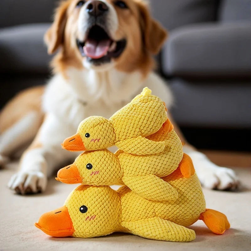 Yellow Duck Chew Toy for Dogs & Cats | Quacking Plush Toy