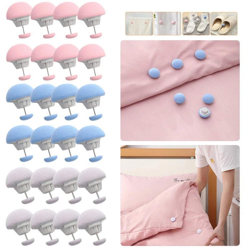 Mushroom Quilt Clips | Non-Slip Bed Sheet Blanket Fasteners