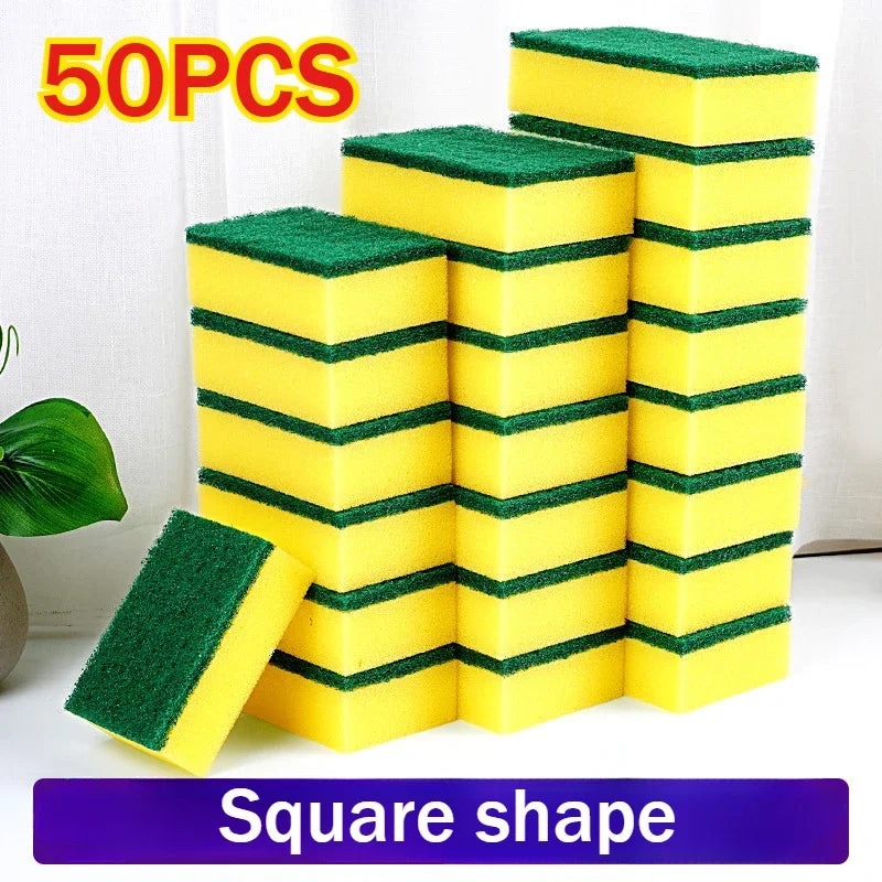 Kitchen Dishwashing Sponge & Scouring Pad Set – Up to 50 Pcs