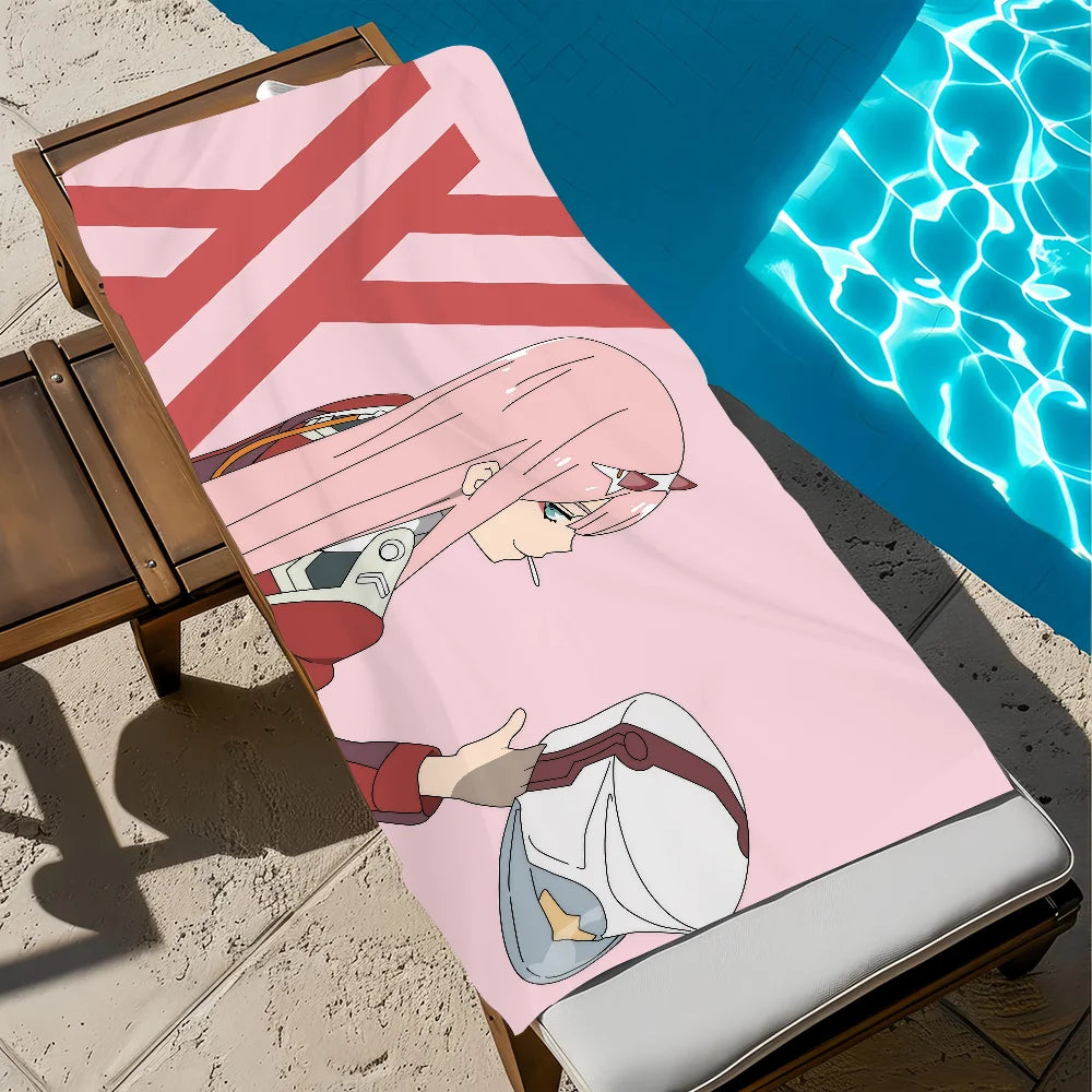 Zero Two Anime Quick-Dry Beach Towel | Soft & Lightweight Anime Beach Towel Peaceful Pleasures Health and Wellness z5 STJ40x70CM