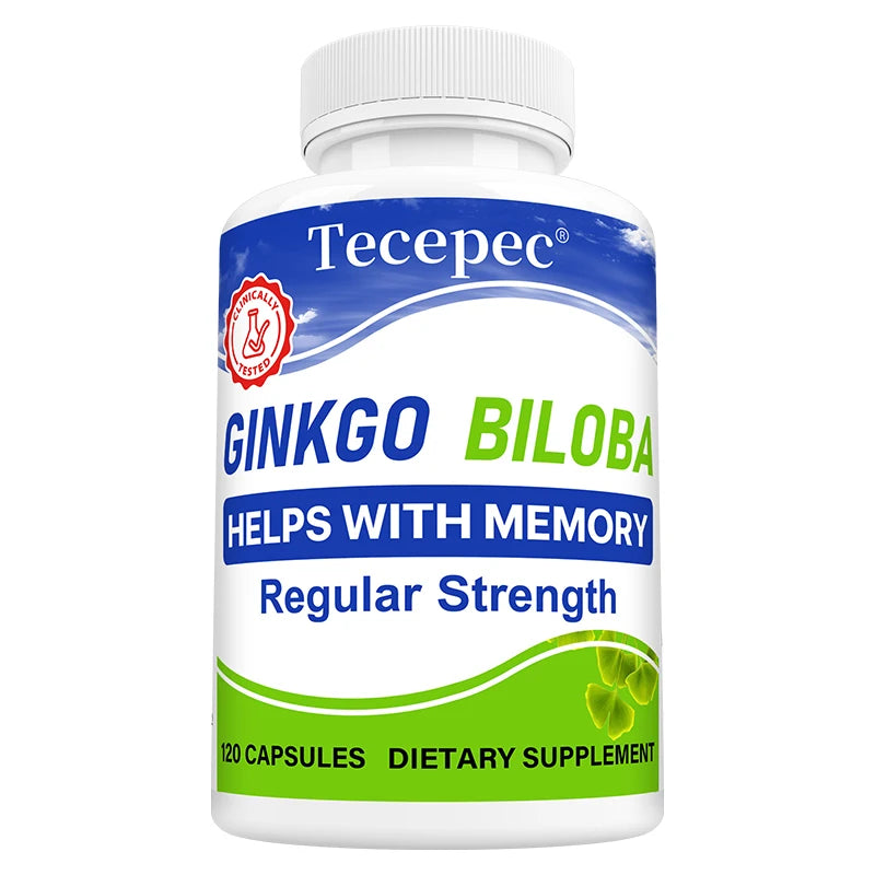 Ginkgo Biloba Extract Capsules 1000mg - Attention, Concentration, Brain Power & Memory Support, Caffeine-Free Nootropic Peaceful Pleasures Health and Wellness 120 count-1 Bottle