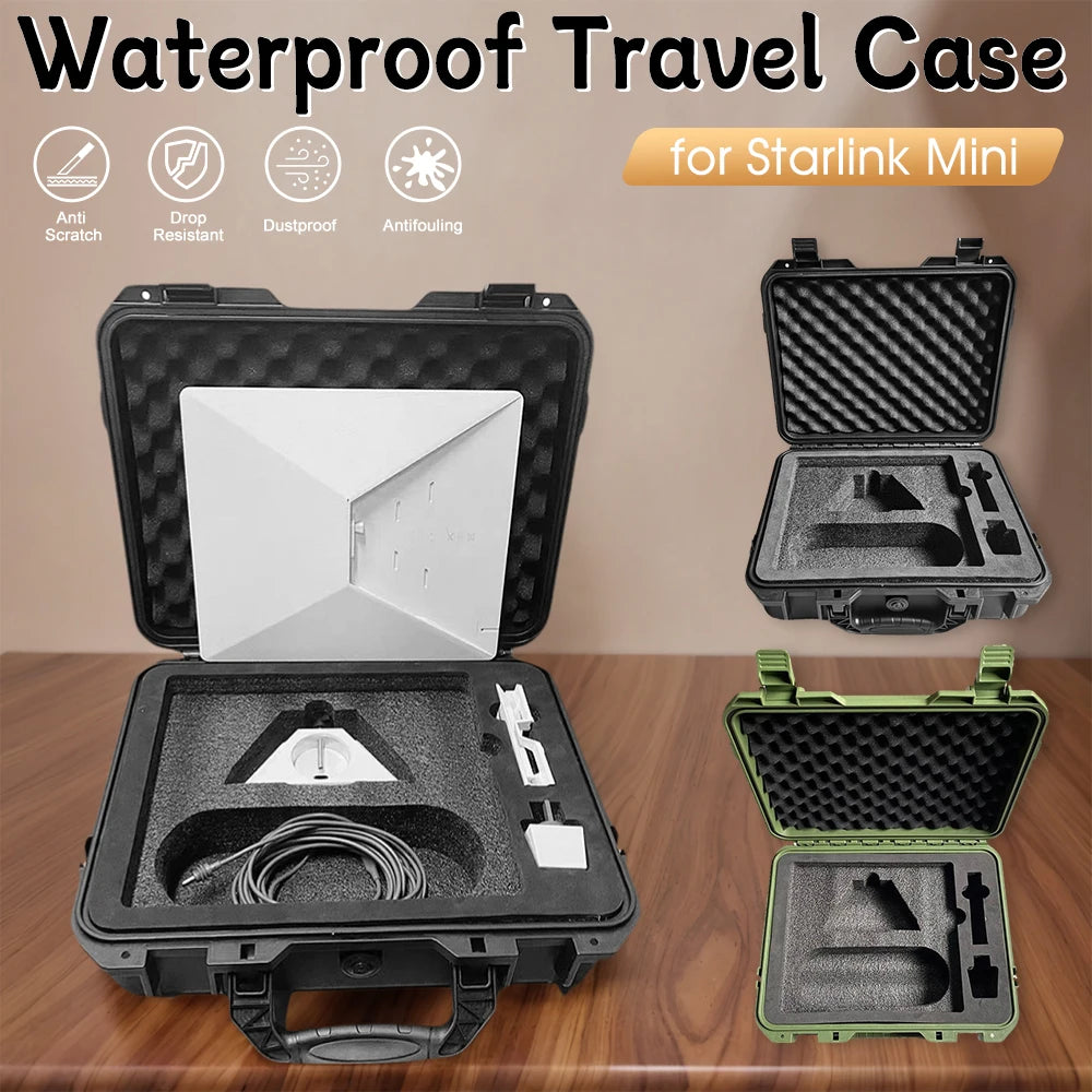 Waterproof Travel Case with Molded Foam Protective Hard Case Portable Travel Protective Case for Starlink Mini Accessories Peaceful Pleasures Health and Wellness