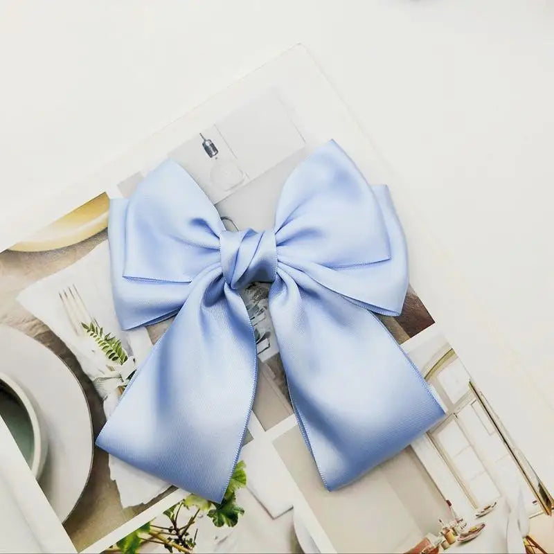 Bow Ribbon Hair Clip – Solid Color Bowknot Barrette for Women