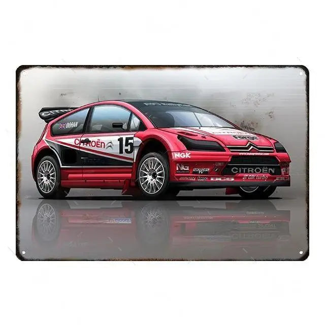 Vintage Race Car Canvas Wall Art | Retro Auto Poster Print