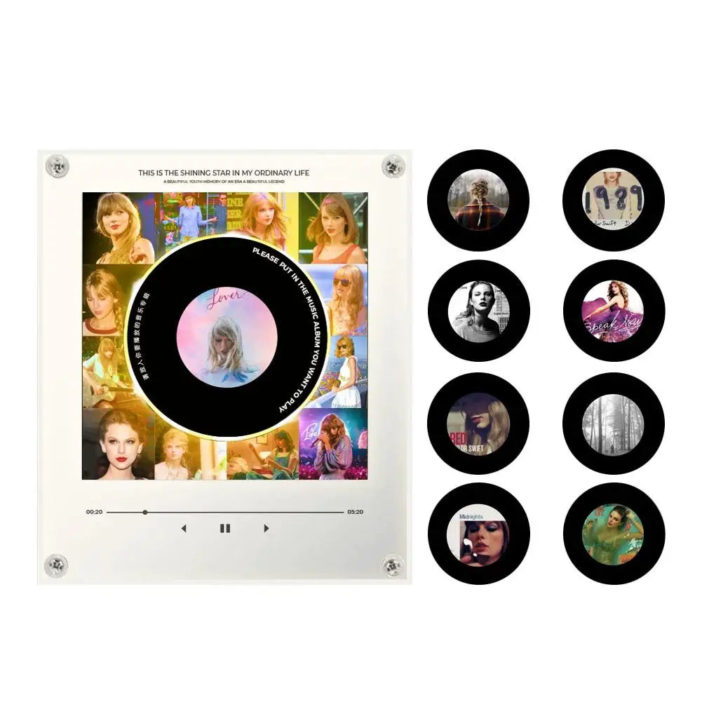 NFC Vinyl Mini Music Player – Fridge Magnet LED Night Light