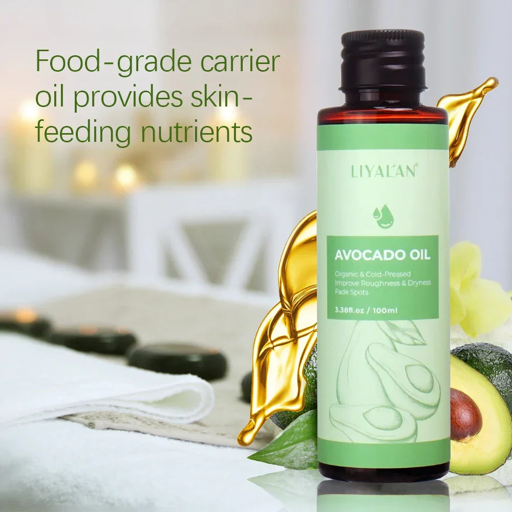 LIYALAN Organic Avocado Oil – Brighten & Soften Skin 100ml Peaceful Pleasures Health and Wellness