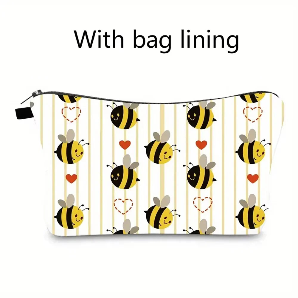 Sunflower Bee Cosmetic & Pencil Bag – Travel Organiser Pouch