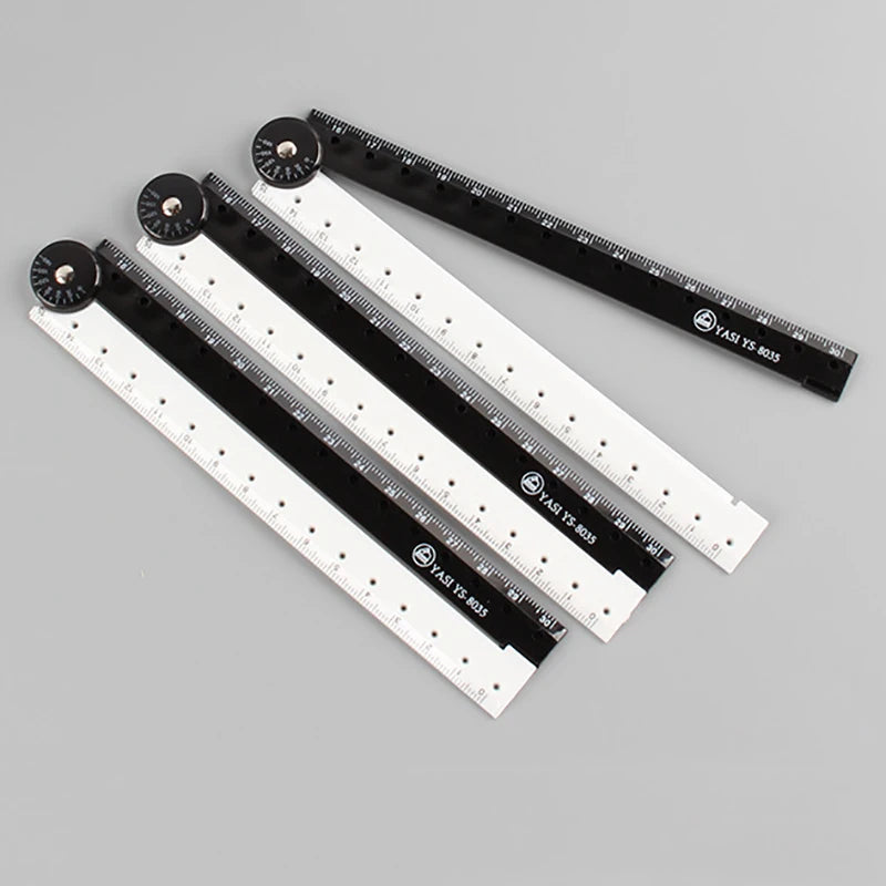 Bview Art Folding Ruler Black White Simple Graphic Student Learning