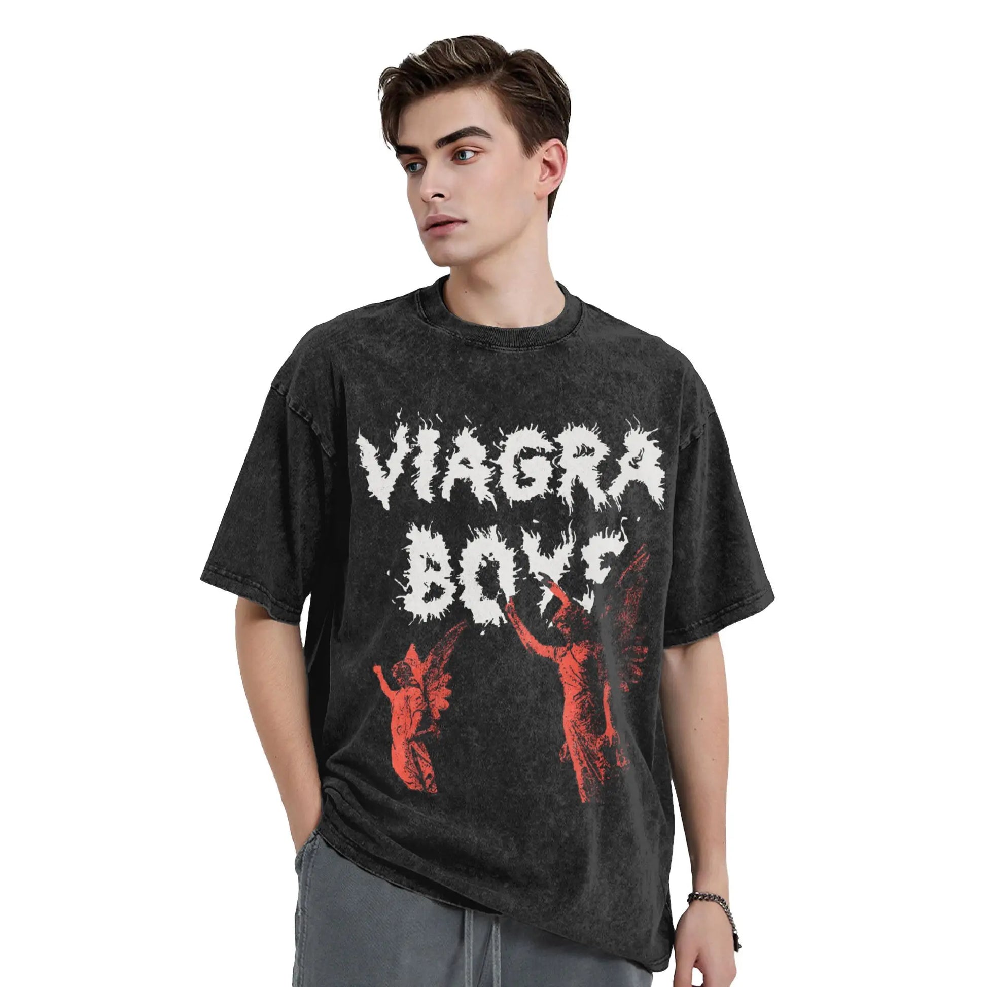Viagra Boys Washed Men's T-Shirt | Post-Punk Vintage Graphic Tee Graphic T-Shirt Peaceful Pleasures Health and Wellness