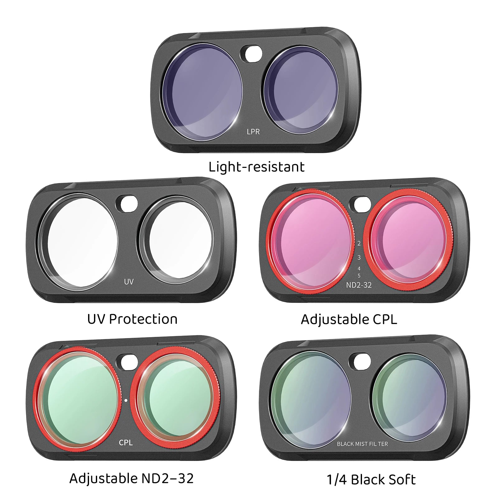 for Insta360 Luna Ultra Magnetic Filter Bundle CPL ND UV LPR Black Mist Glass Filters Durable Aluminum Alloy Camera Lens Kit Peaceful Pleasures Health and Wellness