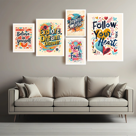 Nordic Motivational Canvas Wall Art | Colorful Inspirational Print Canvas Wall Art Peaceful Pleasures Health and Wellness