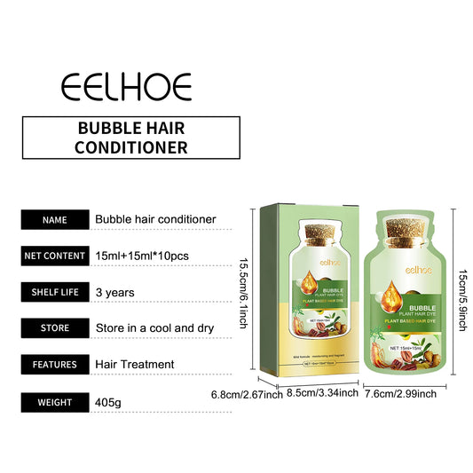 EELHOE Natural Plant Hair Dye Shampoo Foam, 10 Pcs/Box Hair Dye Peaceful Pleasures Health and Wellness