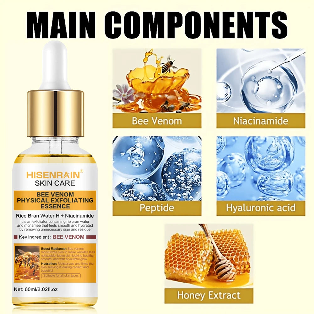 HISENRAIN Honey Niacinamide & Peptide Exfoliating Serum - Gentle Physical Face Scrub for Brightening, Hydrates & Smooths Skin. Peaceful Pleasures Health and Wellness