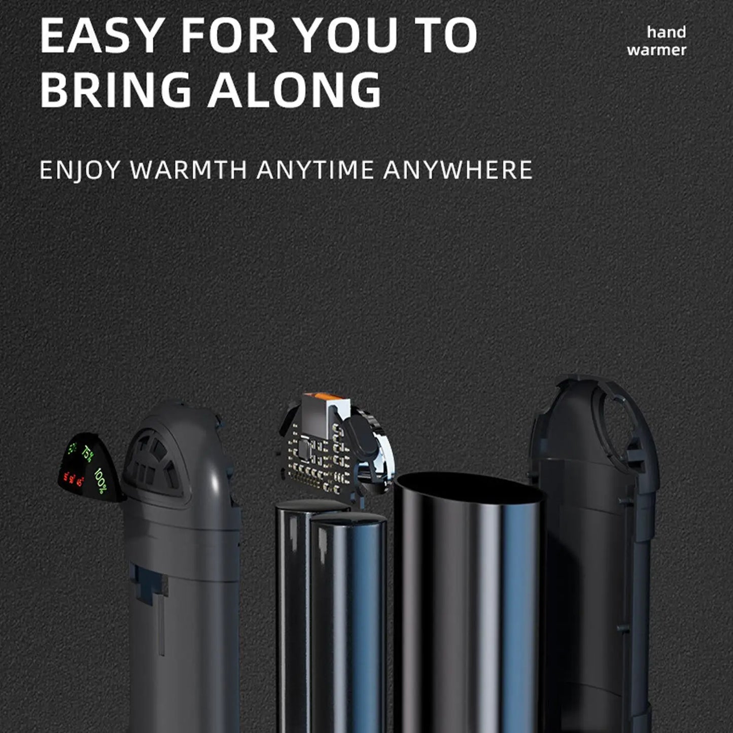 Rechargeable Hand Warmer 5000mAh Power Bank & LED Light