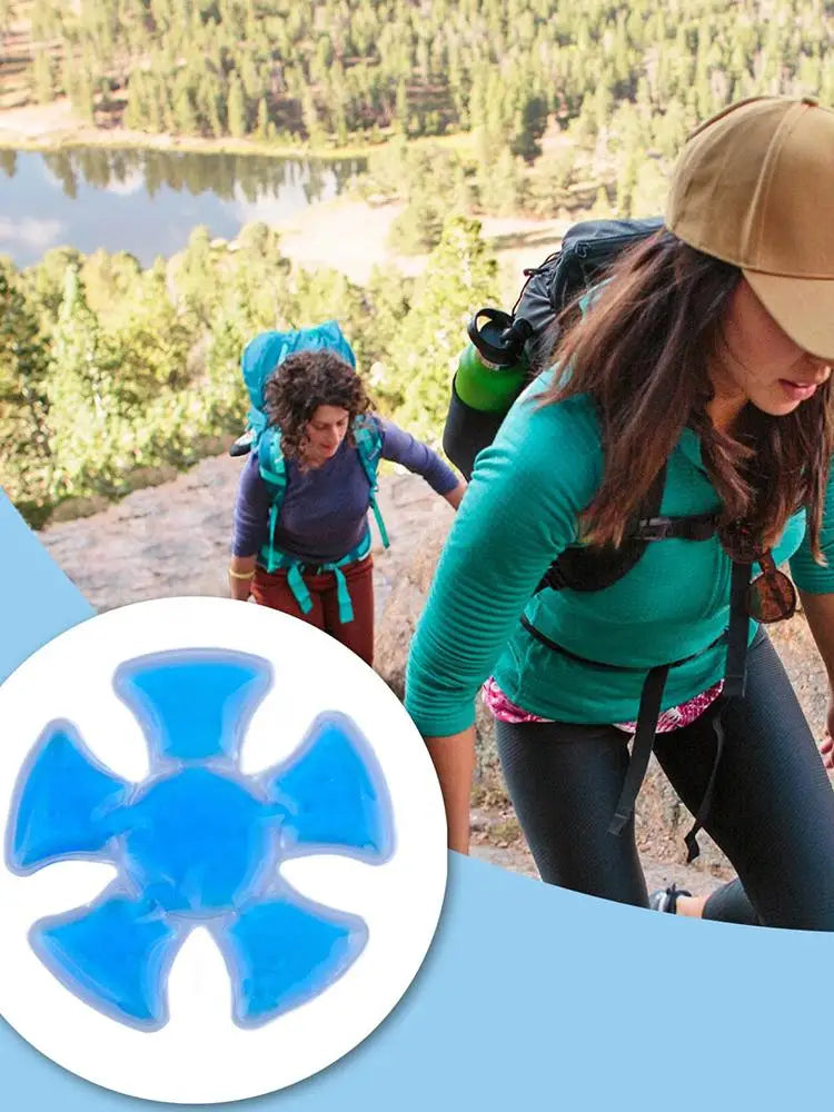 Blue PVC Gel Ice Pack Adjustable Cooling Pad Helmet Cooling Pad Portable Outdoor Accessory for Outdoor Sports Cycling Running Peaceful Pleasures Health and Wellness