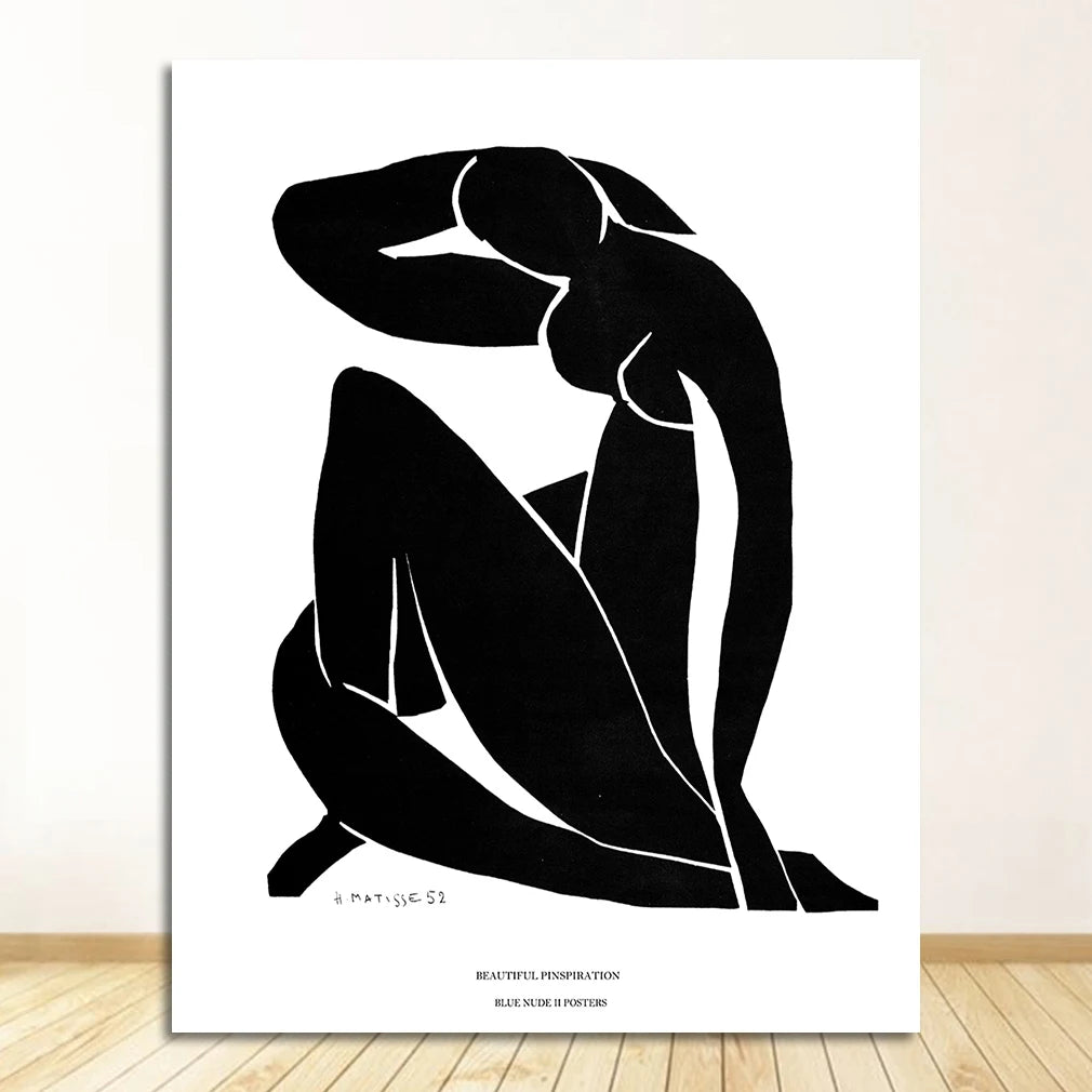 Nordic Matisse Leaf & Figure Canvas Wall Art | Living Room