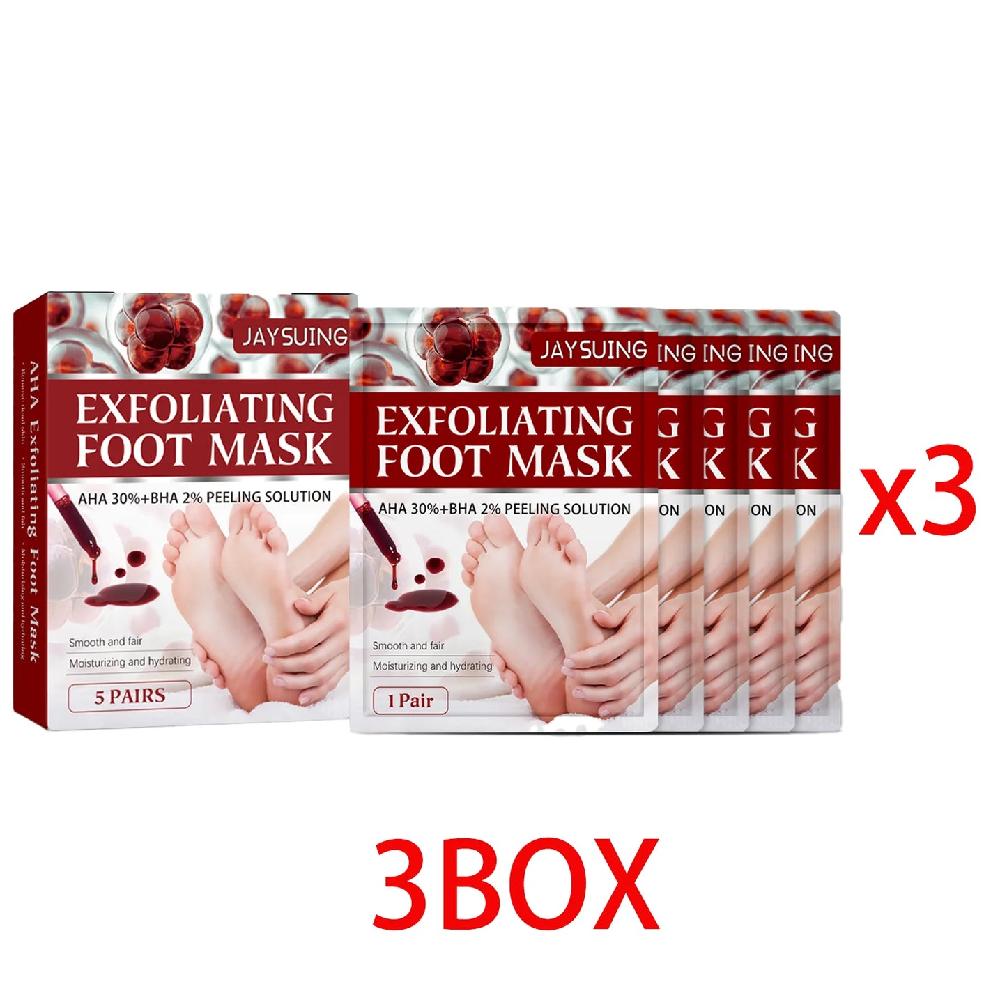 AHA Exfoliating Foot Peel Mask 5 Pairs – Smooth & Soft Heels