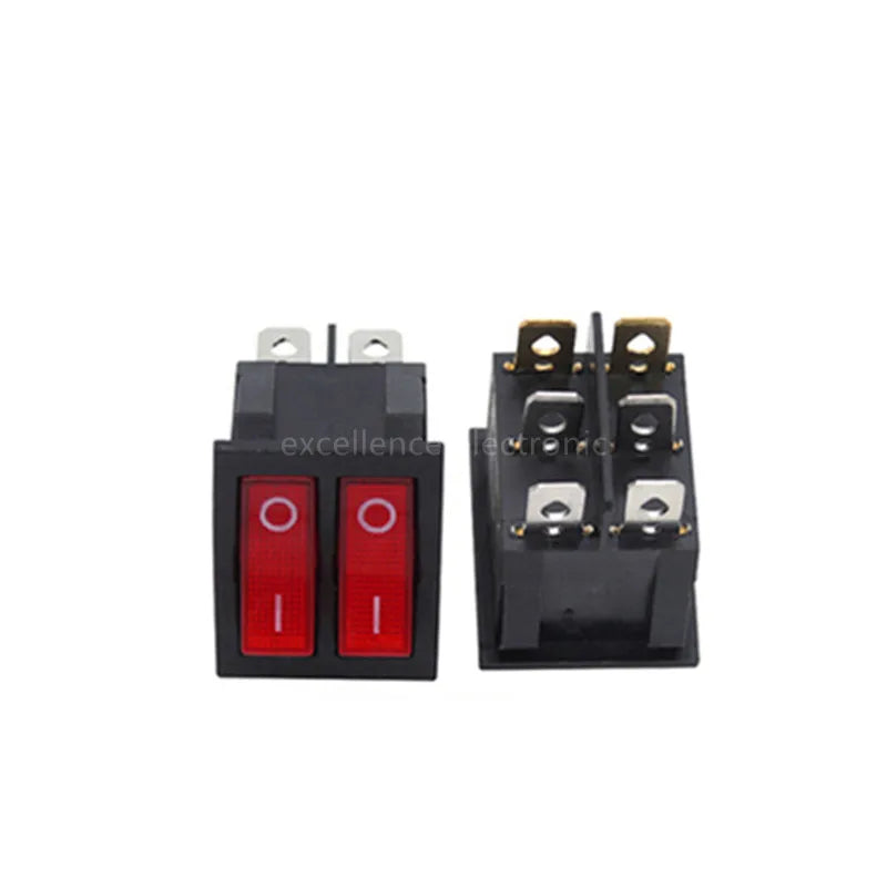 1PCS KCD6 Double Light Rocker Switch 6PIN 4PIN 16A 250V 20A 125V ON-OFF Boat Power Switch Waterproof Cap Peaceful Pleasures Health and Wellness