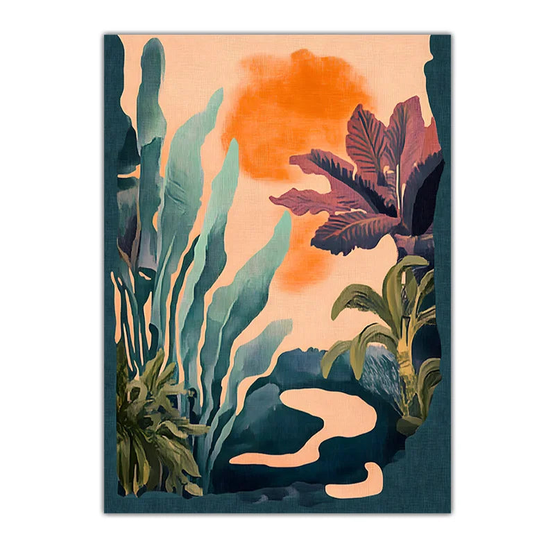 Boho Tropical Botanical Canvas Wall Art | Jungle Leaf Print Botanical Canvas Print Peaceful Pleasures Health and Wellness 03 20x25cm No Frame China Mainland