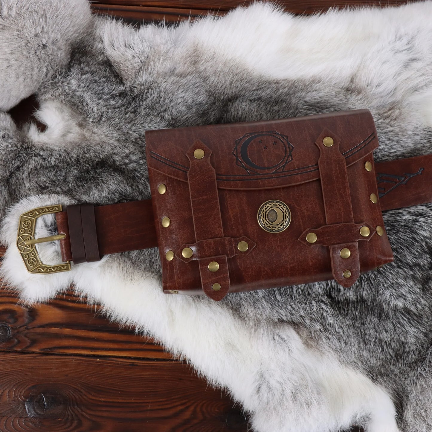 Medieval Viking Knight Belt Retro Waist Bag Copper Coin Renaissance