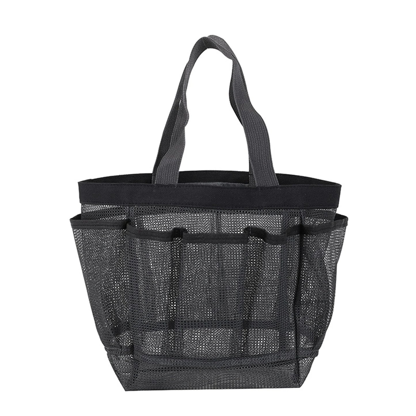 Portable Mesh Shower Caddy Tote Beach Bag Travel Storage Wash Bag Swimming Bath Bag Suitable for Outdoor Camping Quick Dry Tote Peaceful Pleasures Health and Wellness DARK GRAY