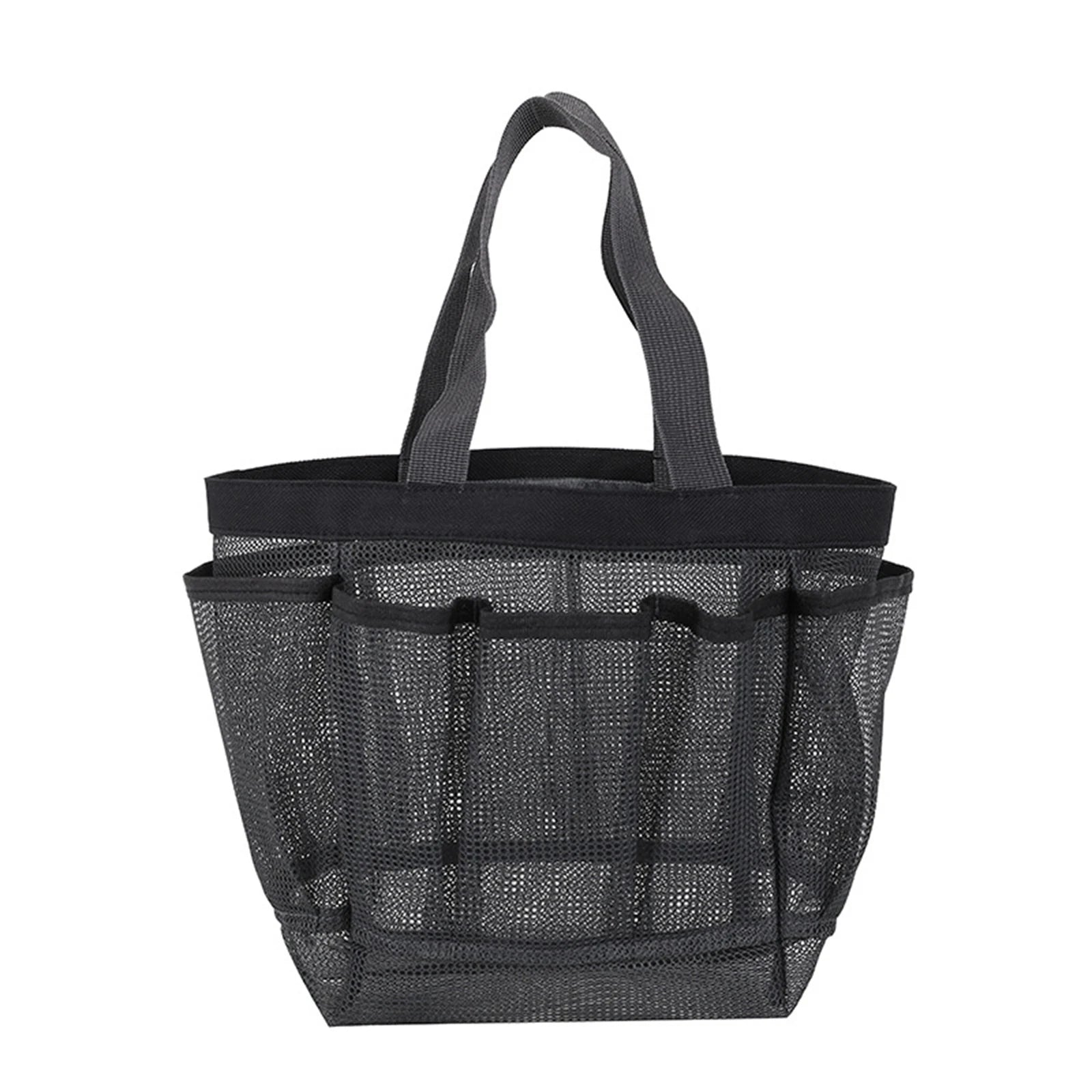 Portable Mesh Shower Caddy Tote Beach Bag Travel Storage Wash Bag Swimming Bath Bag Suitable for Outdoor Camping Quick Dry Tote Peaceful Pleasures Health and Wellness DARK GRAY