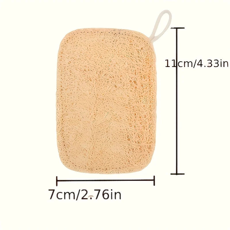 6-Pack Natural Loofah Exfoliating Sponges | Bamboo Body Scrubber