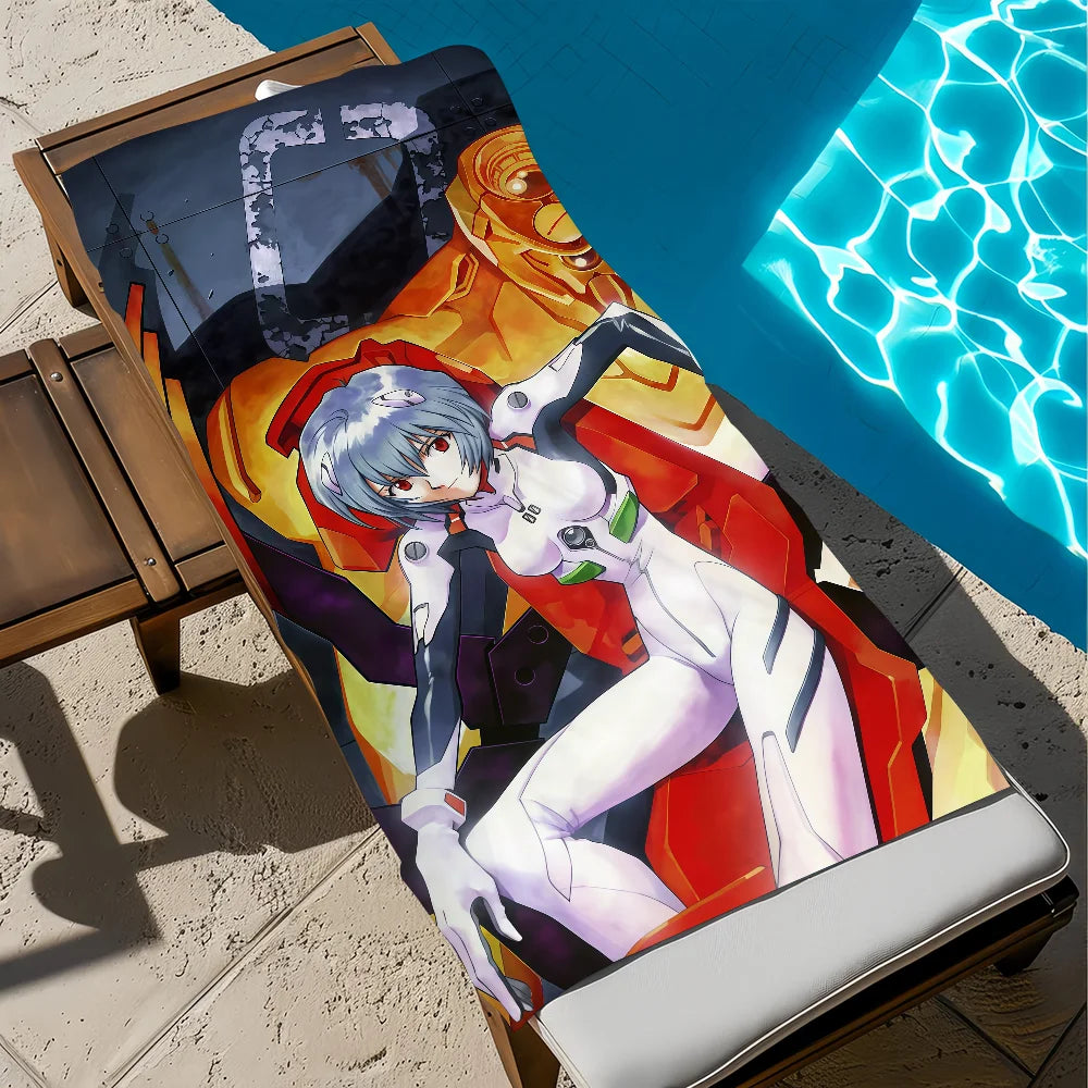 Rei EVA Anime Quick-Dry Beach Towel | Soft Microfiber Pool Towel Anime Beach Towel Peaceful Pleasures Health and Wellness z1 STJ40x70CM