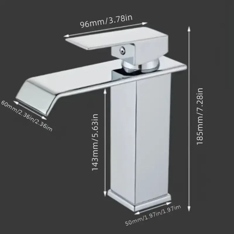 Waterfall Bathroom Faucet | 304 Stainless Steel Chrome Finish