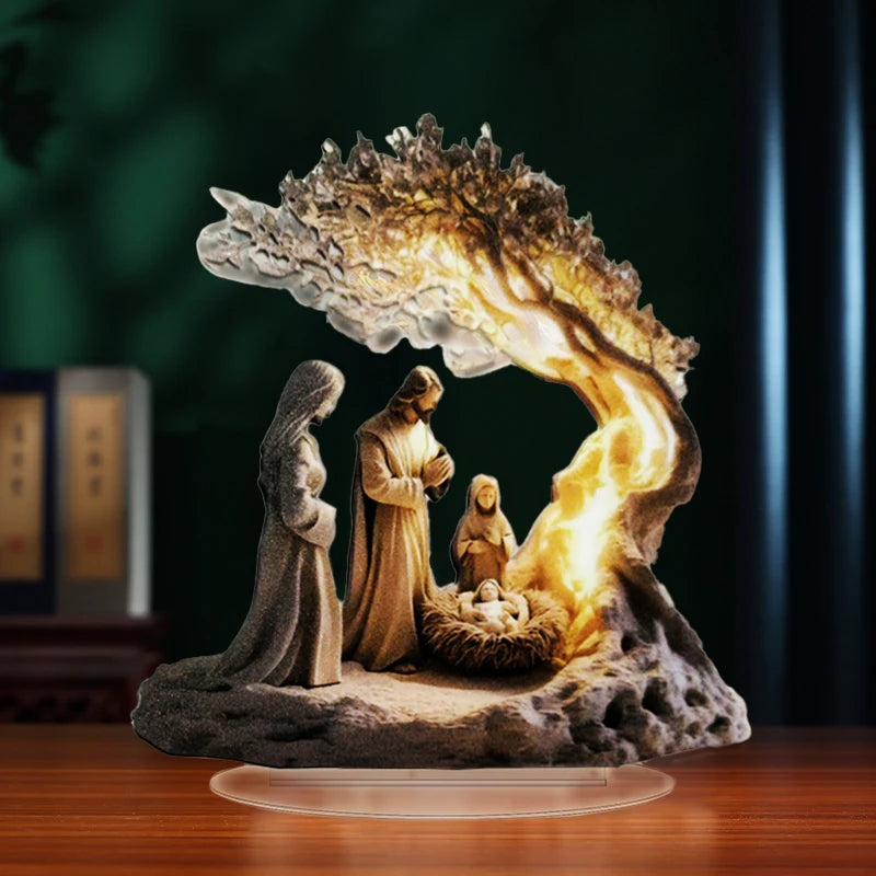 Nativity Figurine Set | Religious Holiday Tabletop Scene Decor