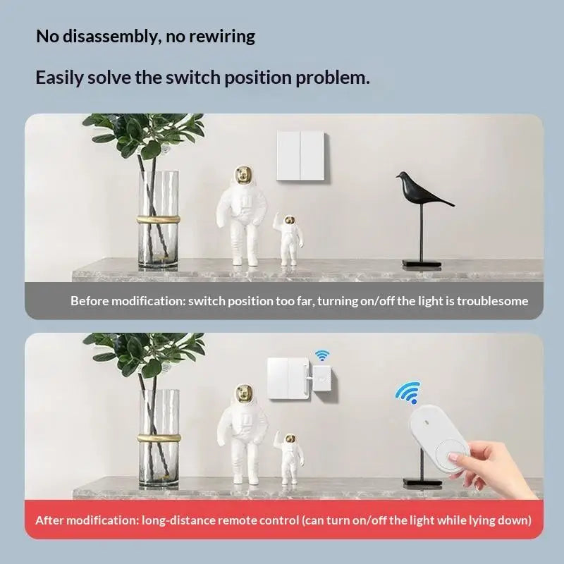 1pc Intelligent Type-C Rechargeable Lazy Remote Control Switch Wireless Control Light Switch Off Tool Automatic Button Pusher Peaceful Pleasures Health and Wellness