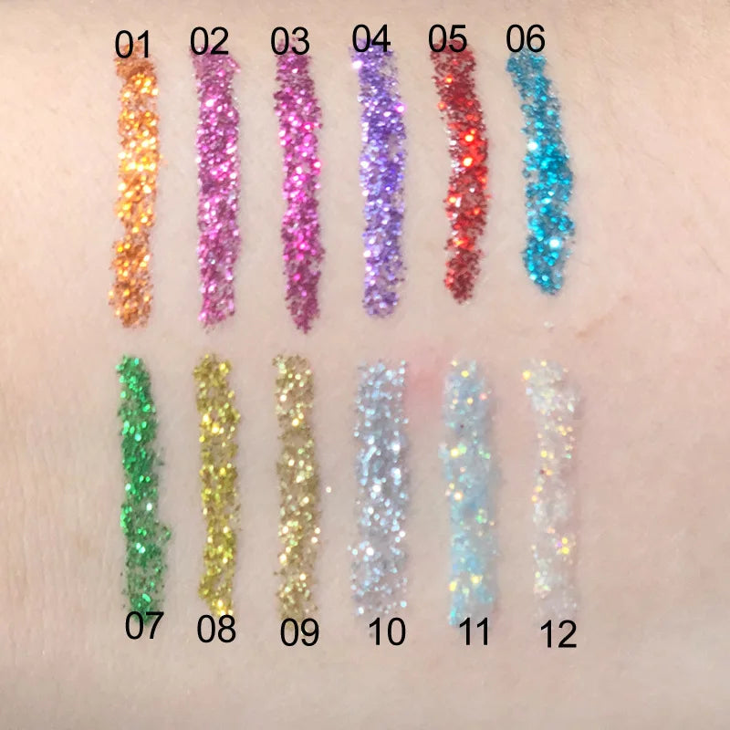 Waterproof Glitter Eyeliner and Eyeshadow Stick Set - Vibrant, Long-Lasting Colors for Flawless Eye Makeup, Ideal for Parties an Peaceful Pleasures Health and Wellness