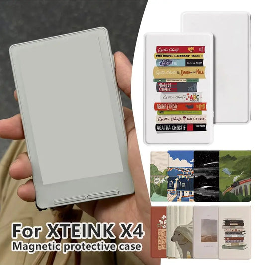 XTEINK X4 Clear TPU Magnetic Folio Case | Slim E-Reader Cover E-Reader Folio Case Peaceful Pleasures Health and Wellness
