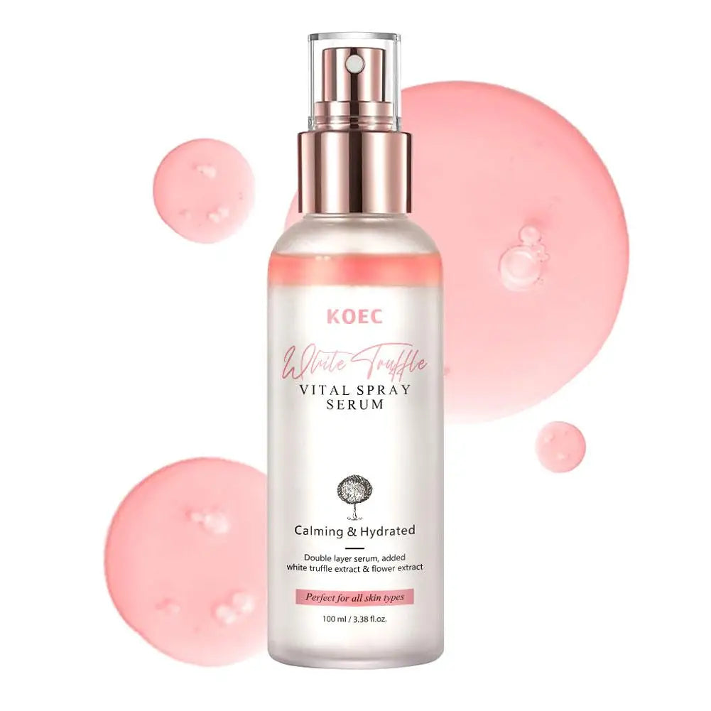 Korean White Truffle Extract First Spray Glowing Facial Serum Vitamin E Antioxidant Face Repair Essence Portable Skincare Makeup Peaceful Pleasures Health and Wellness pink