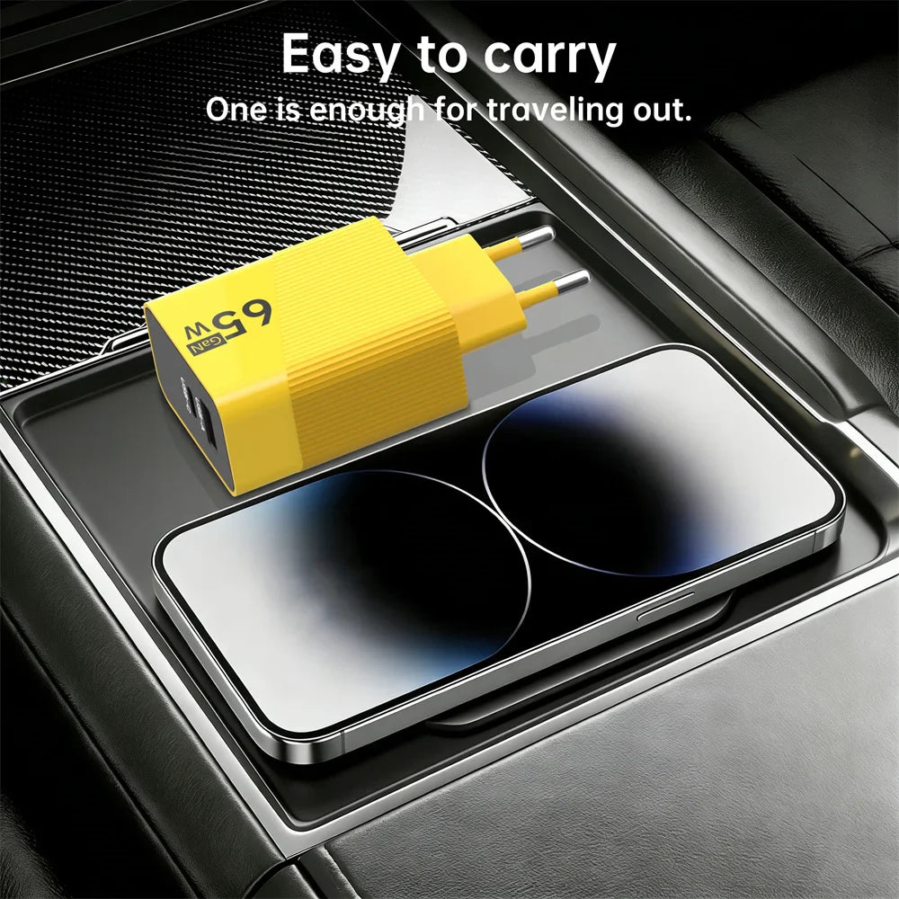 65W GaN USB-C Fast Charger – EU/US/UK Plug | iPhone & Samsung