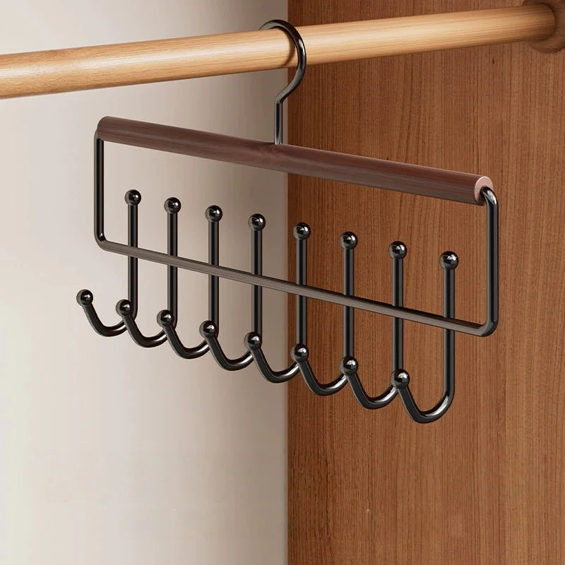 Wall-Mounted Metal Coat Rack 8 Hooks & Storage Box Wall-Mounted Coat Rack Peaceful Pleasures Health and Wellness Retro color