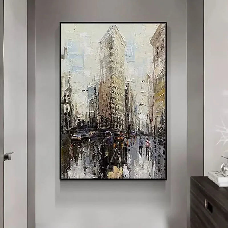 Modern Simplicity Parisian Street Scenery Handmade Oil Painting, Living Room Decoration, Sofa Background, Hanging Painting Peaceful Pleasures Health and Wellness No frame 2 90cmx150cm