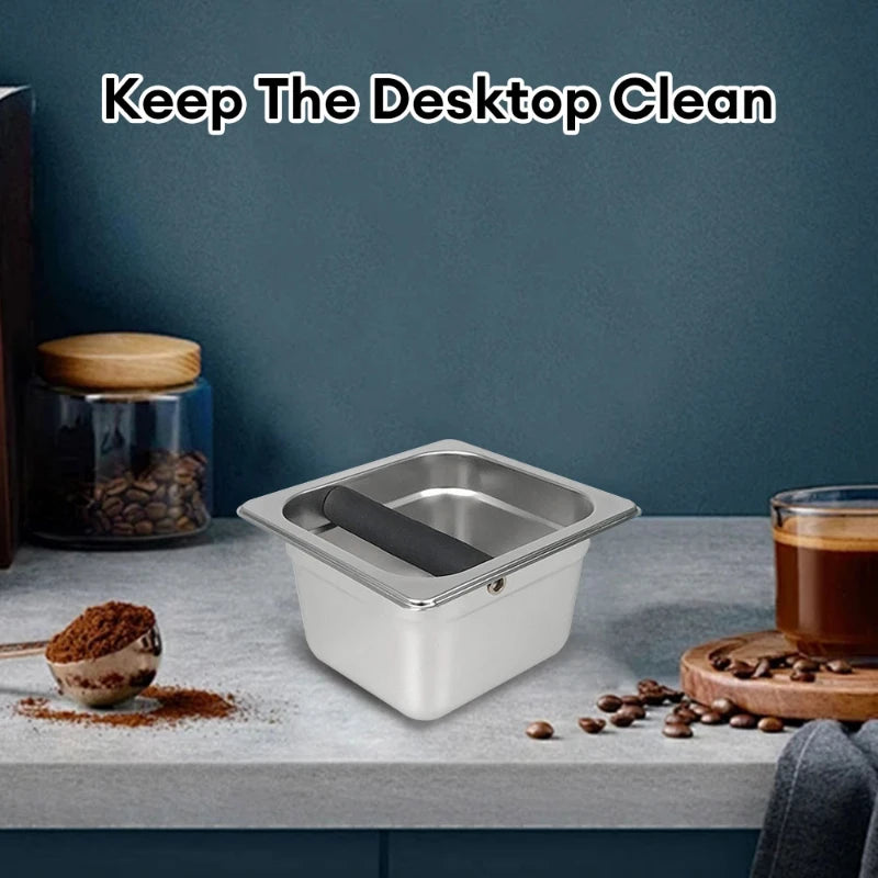 Coffee Knock Box Espresso Dump Bin for Barista Coffee Grind Anti-slip Espresso Dump Bin Grind Waste Bin Coffee Grounds Bucket Peaceful Pleasures Health and Wellness