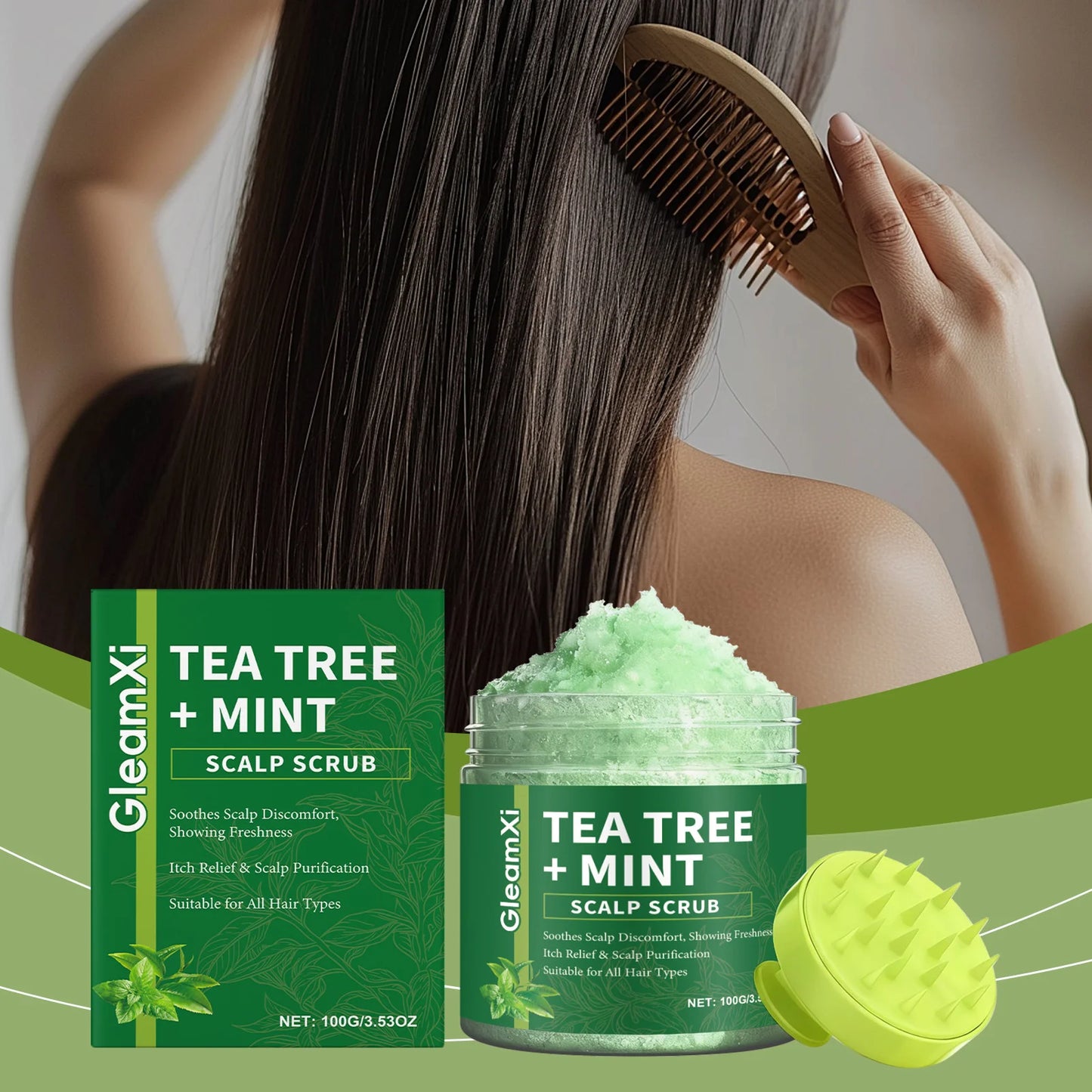Gleamxi Tea Tree Scalp Scrub – Anti-Dandruff Shampoo 100g