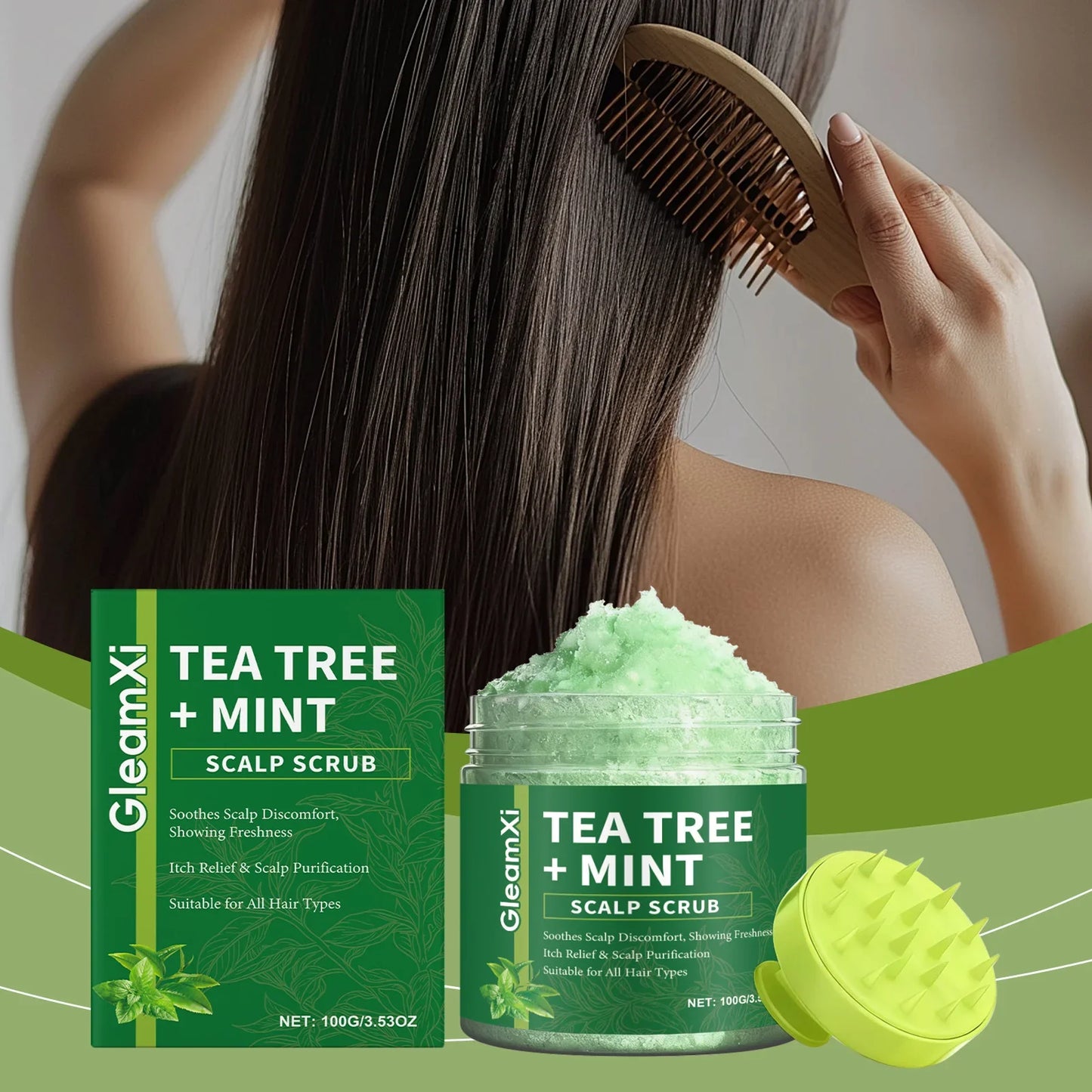Gleamxi Tea Tree Scalp Scrub – Anti-Dandruff & Oil Control