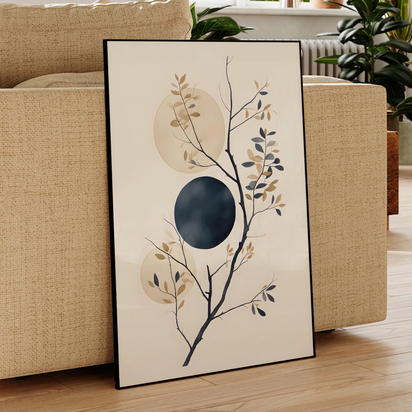 Nature Circle Moonlight Canvas Wall Art Print | Home Decor
