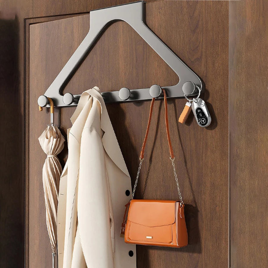 Over The Door Hooks with 6 Coat Hooks – Towel Rack & Door Hanger for Bathroom & Dorm