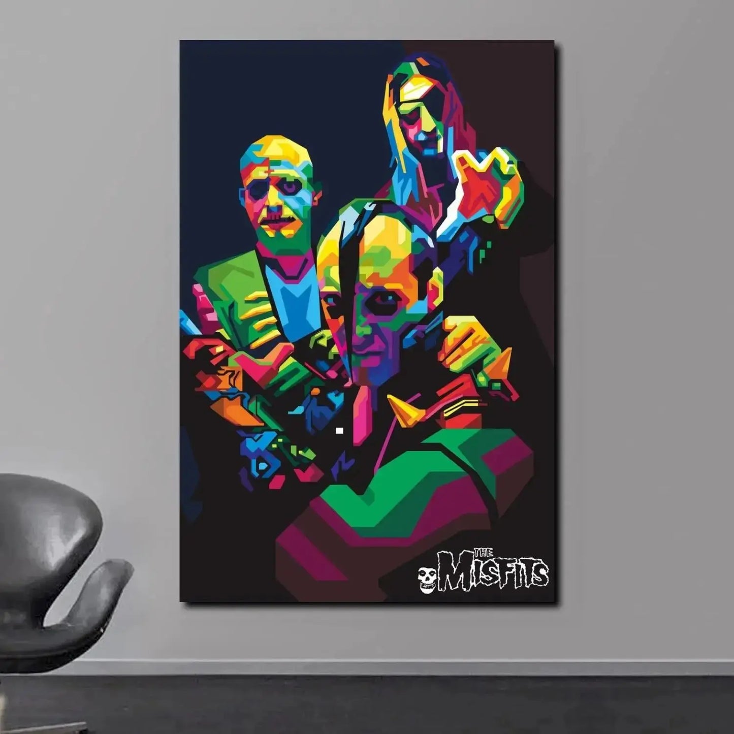 Misfits Hot Poster Horror Punk Rock Music Canvas Painting Wall Art Picture Retro Posters Prints for Bedroom Bar Club Home Decor Peaceful Pleasures Health and Wellness 16 50x70cm Unframed