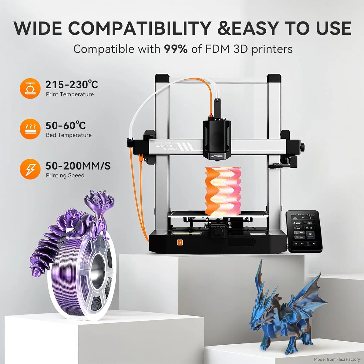 3D Maliang Silk PLA Filament Bundle – Dual Color, 4×250g, 1kg