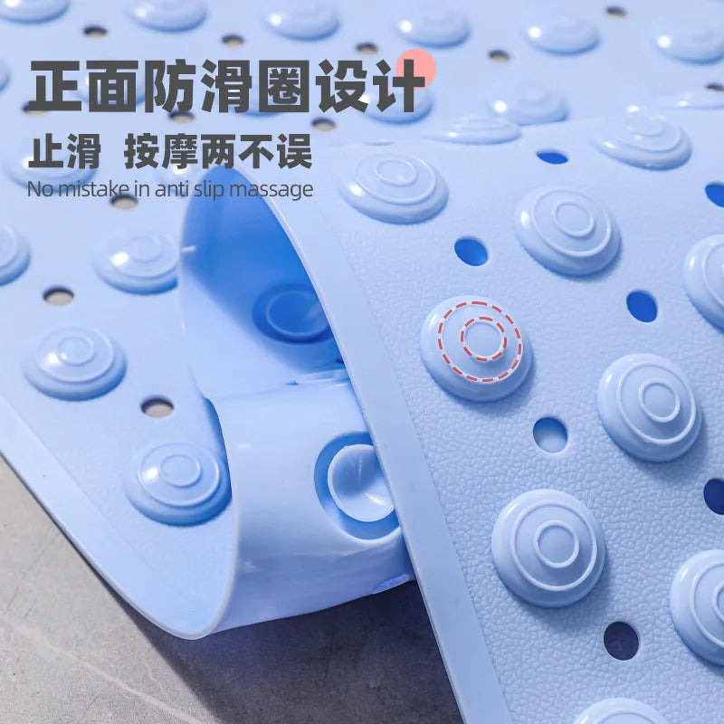 Non-Slip Bath Mat with Suction Cups & Drain Holes – Soft PVC