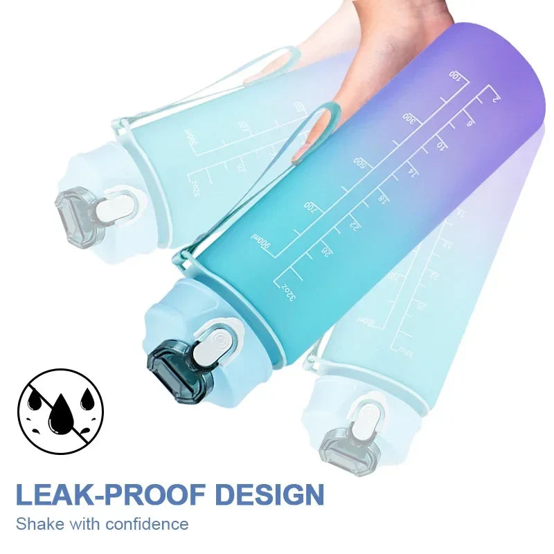 900ml BPA-Free Sports Water Bottle with Time Marker & Straw