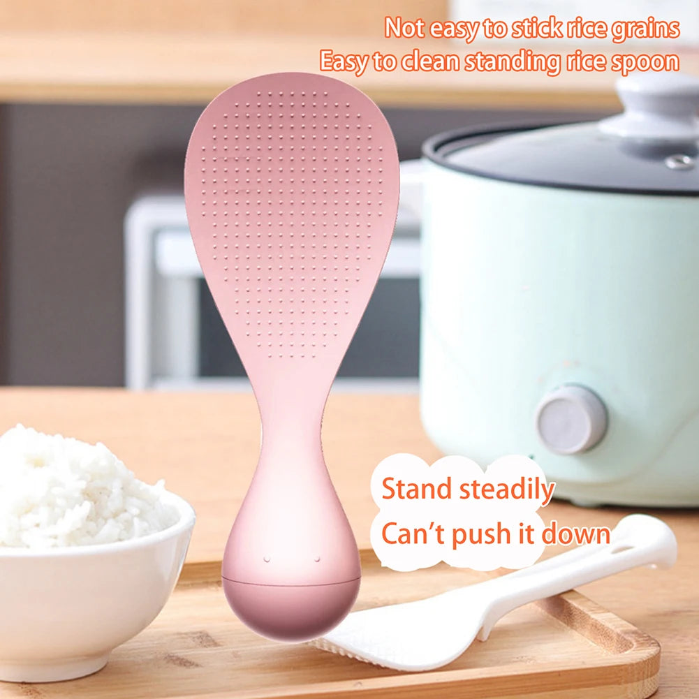 Rice Spoon Non-Stick Tumblers Rice Spoon Food Grade Pp Household Serving Spoon For Kitchen Use Dustproof Can Stand Up Spoon Peaceful Pleasures Health and Wellness