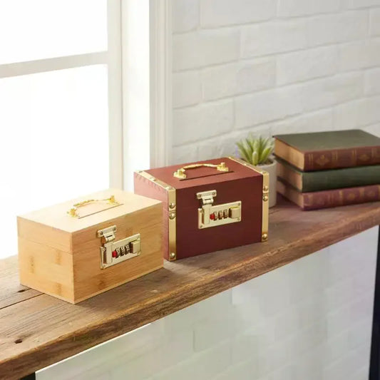 Wooden Combination Lock Treasure Box | Decorative Savings Bank Decorative Savings Box Peaceful Pleasures Health and Wellness