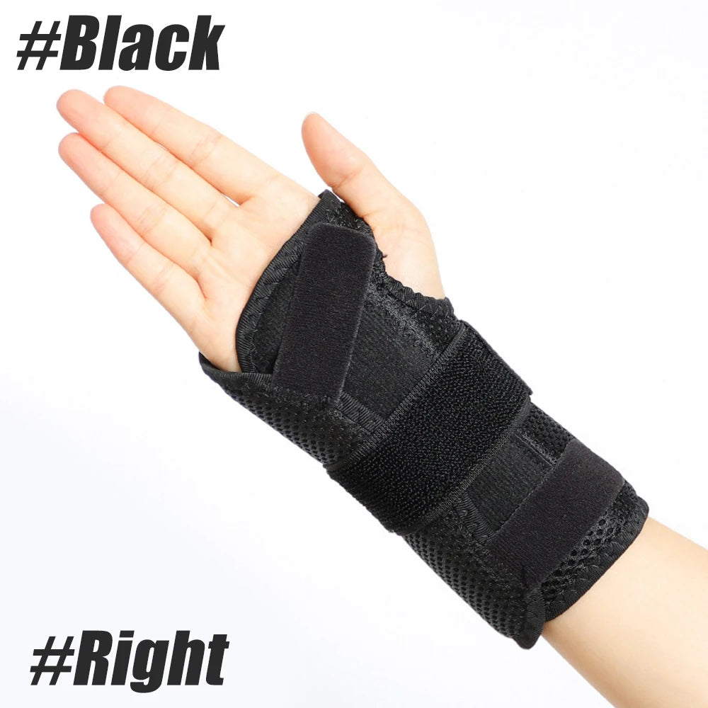 1PC Wrist Brace for Carpal Tunnel Relief – Doctor-Developed Night Support with 2 Splints, Adjustable Compression for Arthritis Peaceful Pleasures Health and Wellness Black-Right-1PCS