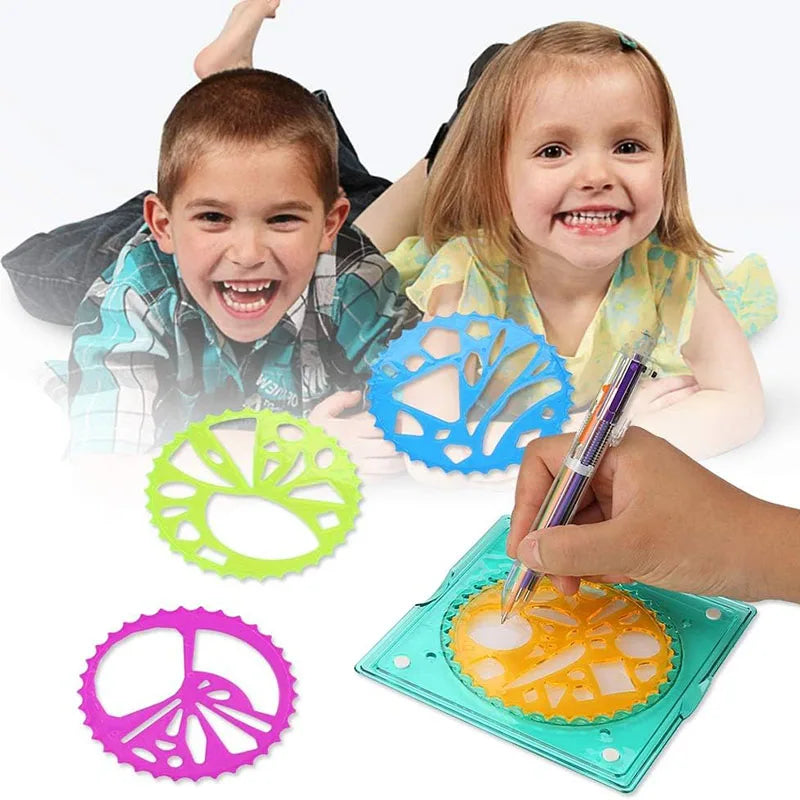 Classic Gear Wheel Spiral Circle Template Drawing Toys Children